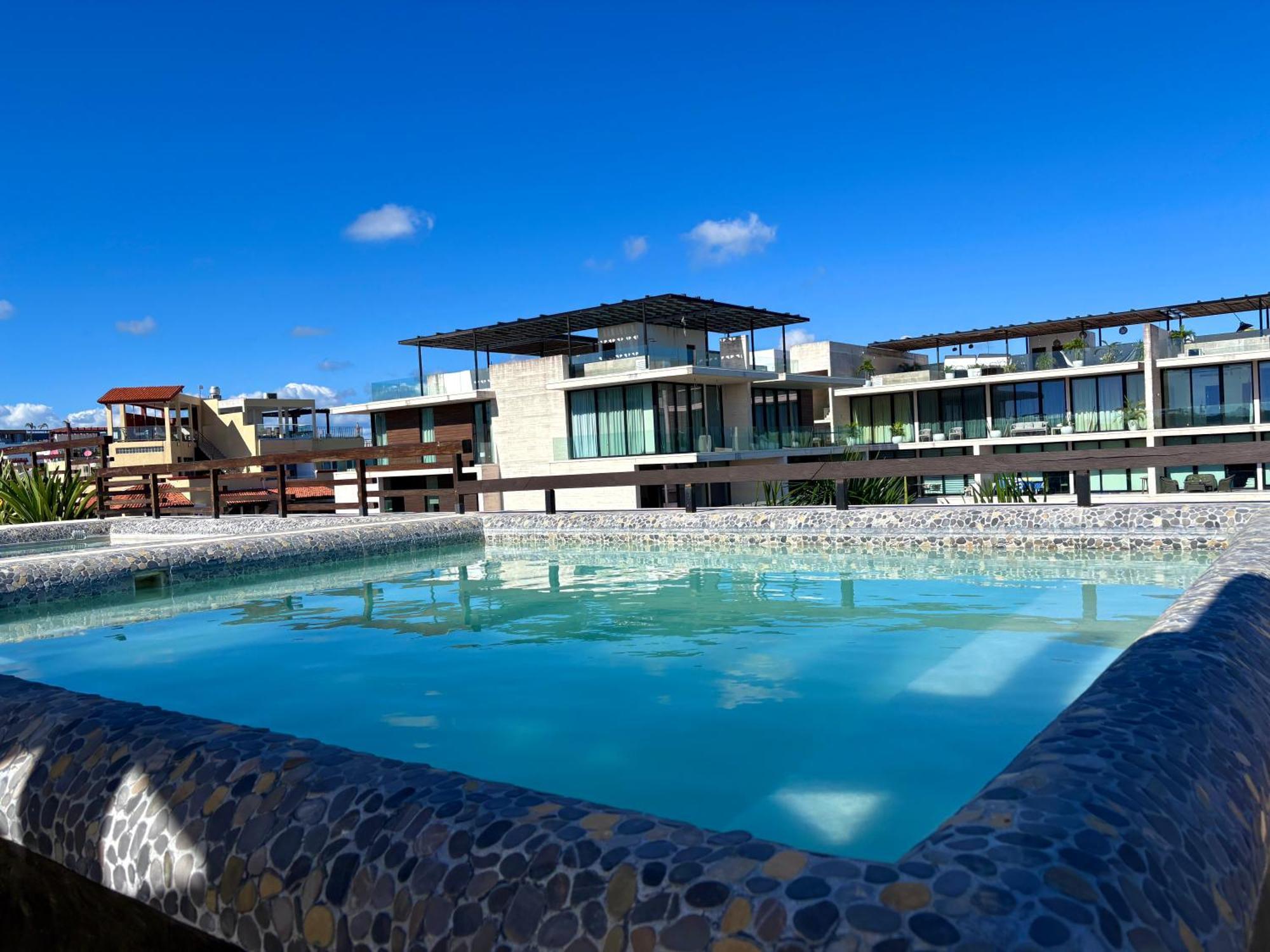Departamento En Aldea Thai Con Terraza, Vista Al Mar Y Alberca Privada, Para 8 Personas Apartment Playa del Carmen Bagian luar foto